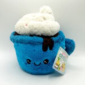Squishable Snugglemi Snackers Hot Chocolate 6" Plush Soft  Stuffed Food Blue